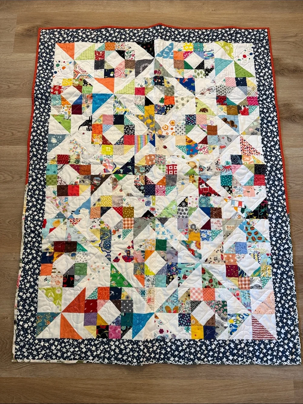 Handmade Baby Quilt Multicolor Patchwork Quilt - farm animals